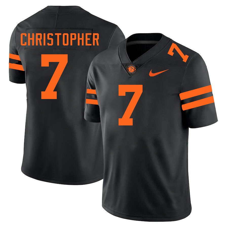 Princeton Tigers #7 Chase Christopher College Football Jerseys,Uniforms Stitched-Black